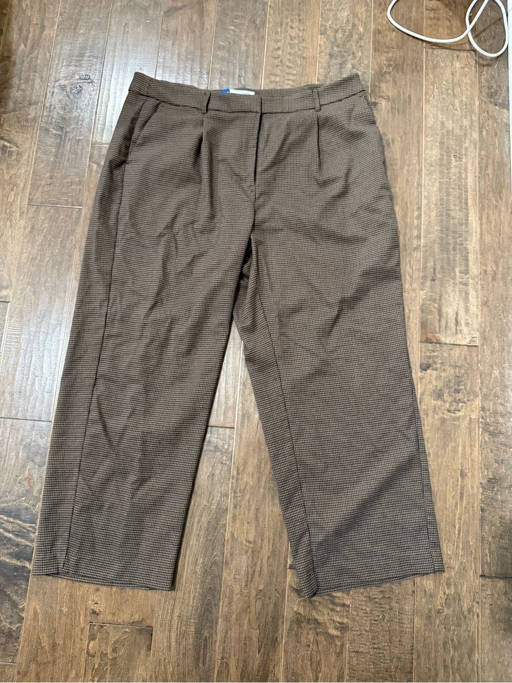 Old Navy Brown Houndstooth Wide Legged Trouser Pants